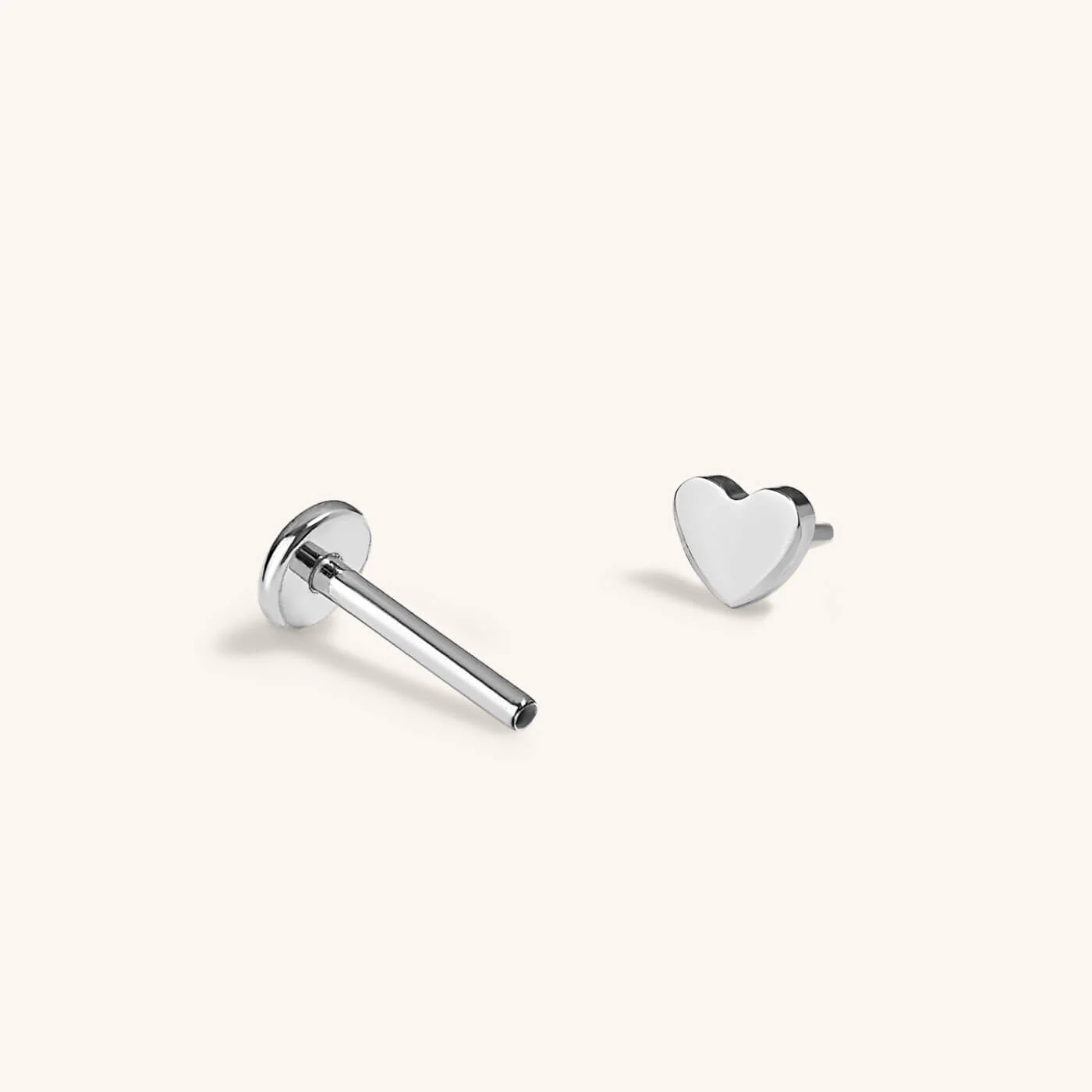 Classic Heart Push Pin Flat Back Earring - Image 5