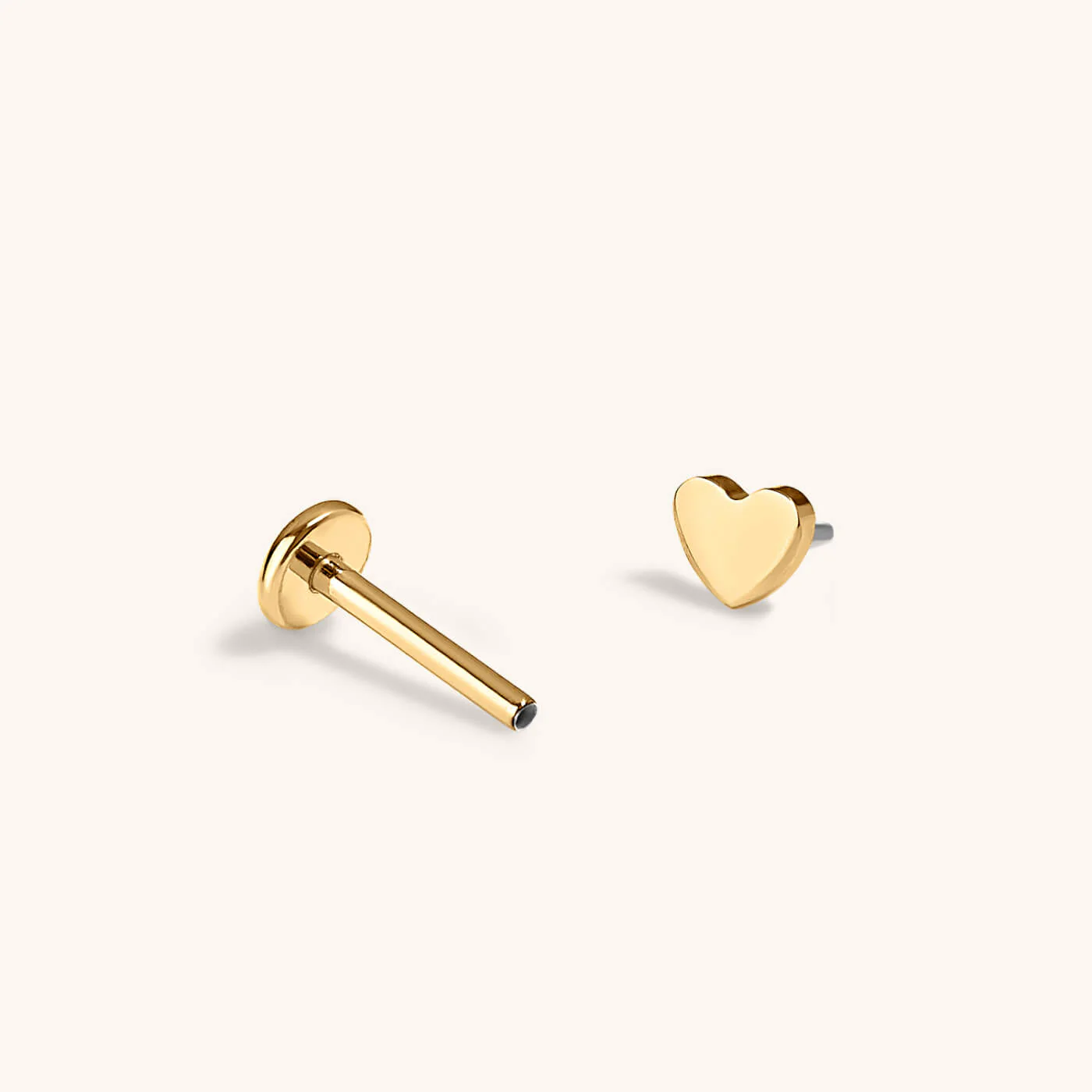 Classic Heart Push Pin Flat Back Earring - Image 7
