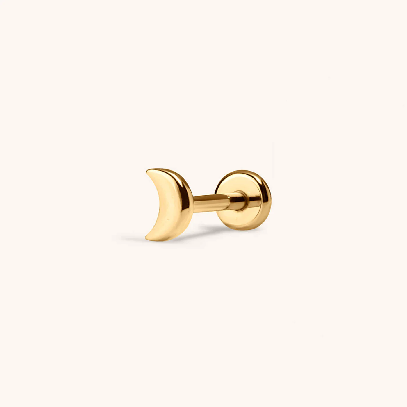 Classic Moon Push Pin Flat Back Earring