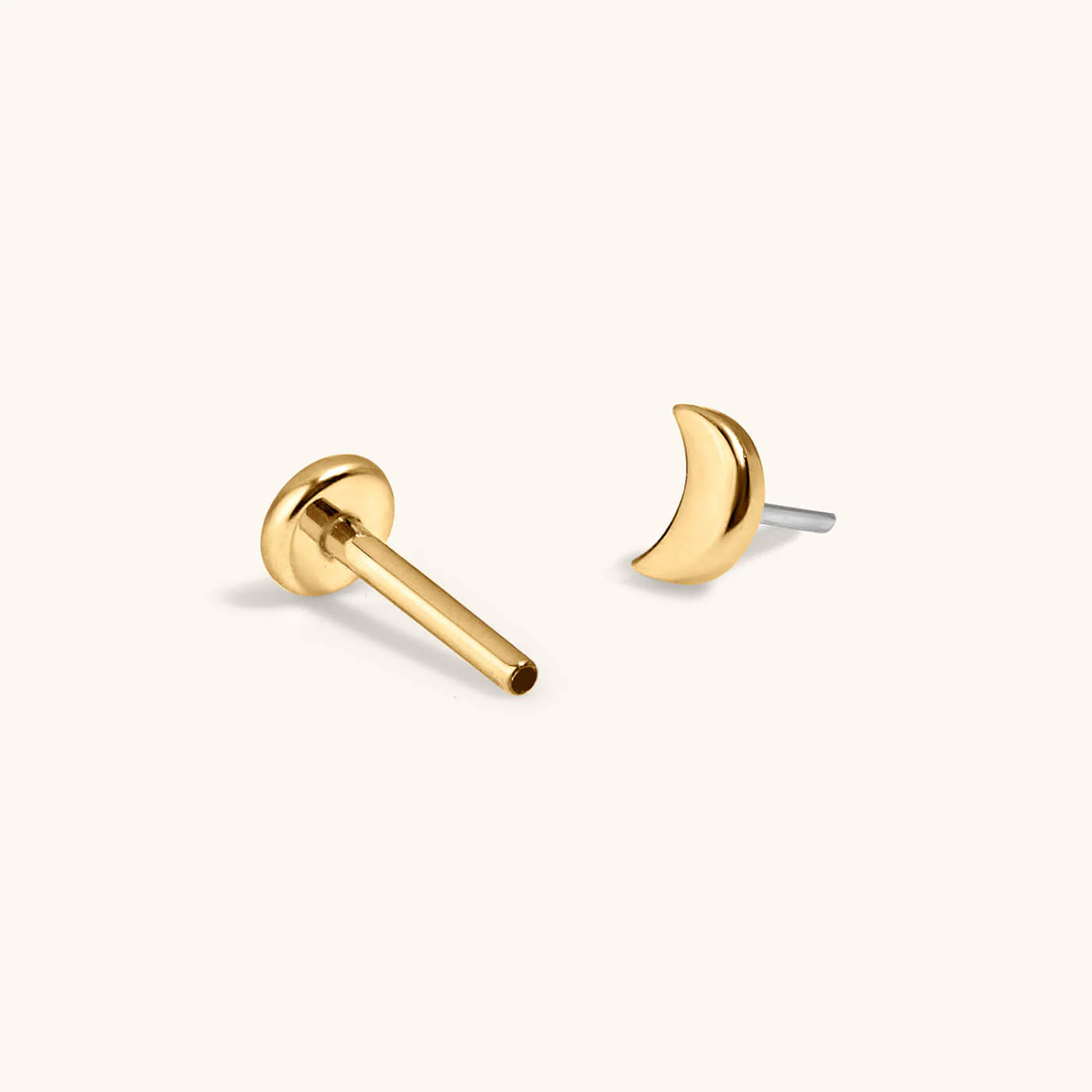 Classic Moon Push Pin Flat Back Earring - Image 7