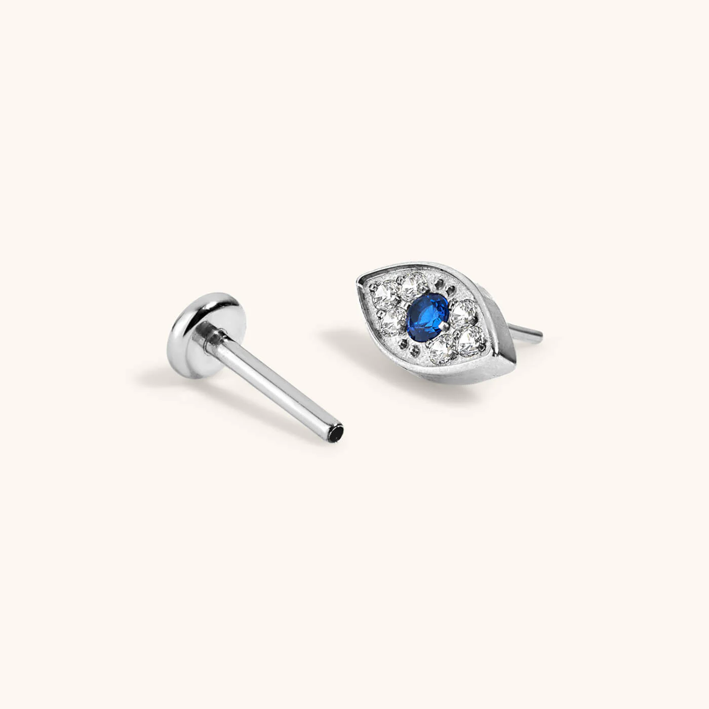 Evil Eye Push Pin Flat Back Earring - Image 6