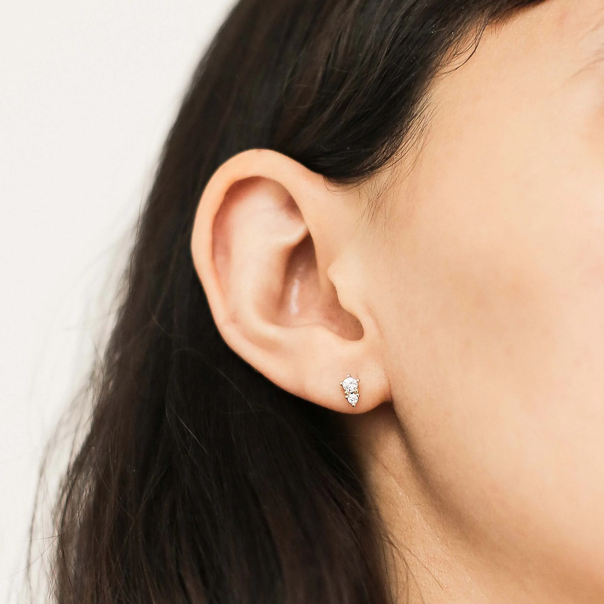 Gaia Crystal Ball Back Earrings in 14k Gold - Image 3