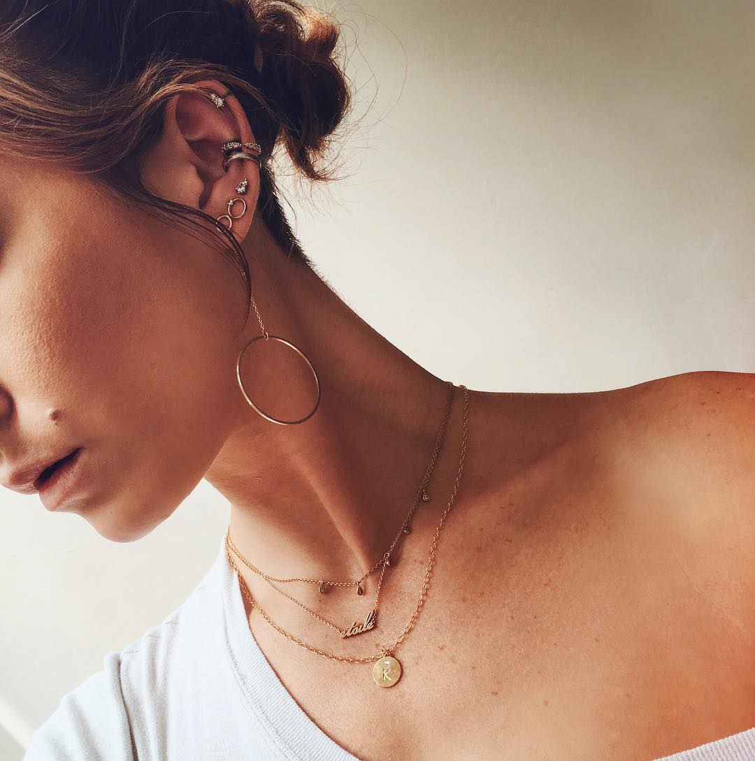 Gaia Crystal Ball Back Earrings in 14k Gold - Image 4