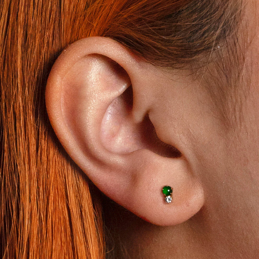 Jade and White Topaz Nap Earrings - Image 2