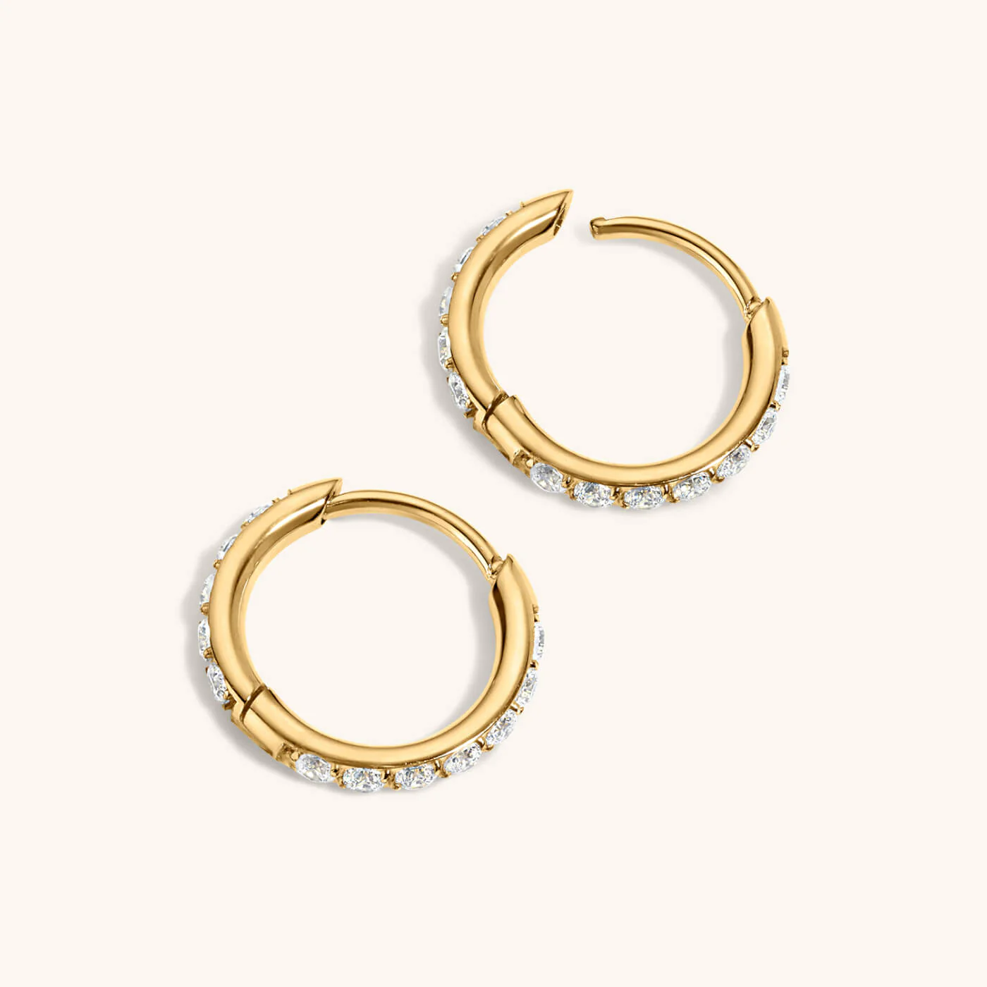 Mini Eternity Hoop Earrings in Titanium - Image 5