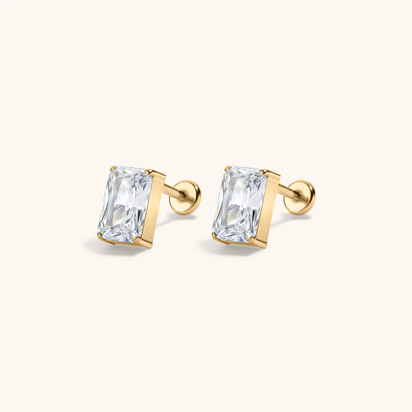 Celestial Crystal Emerald Cut Nap Earrings