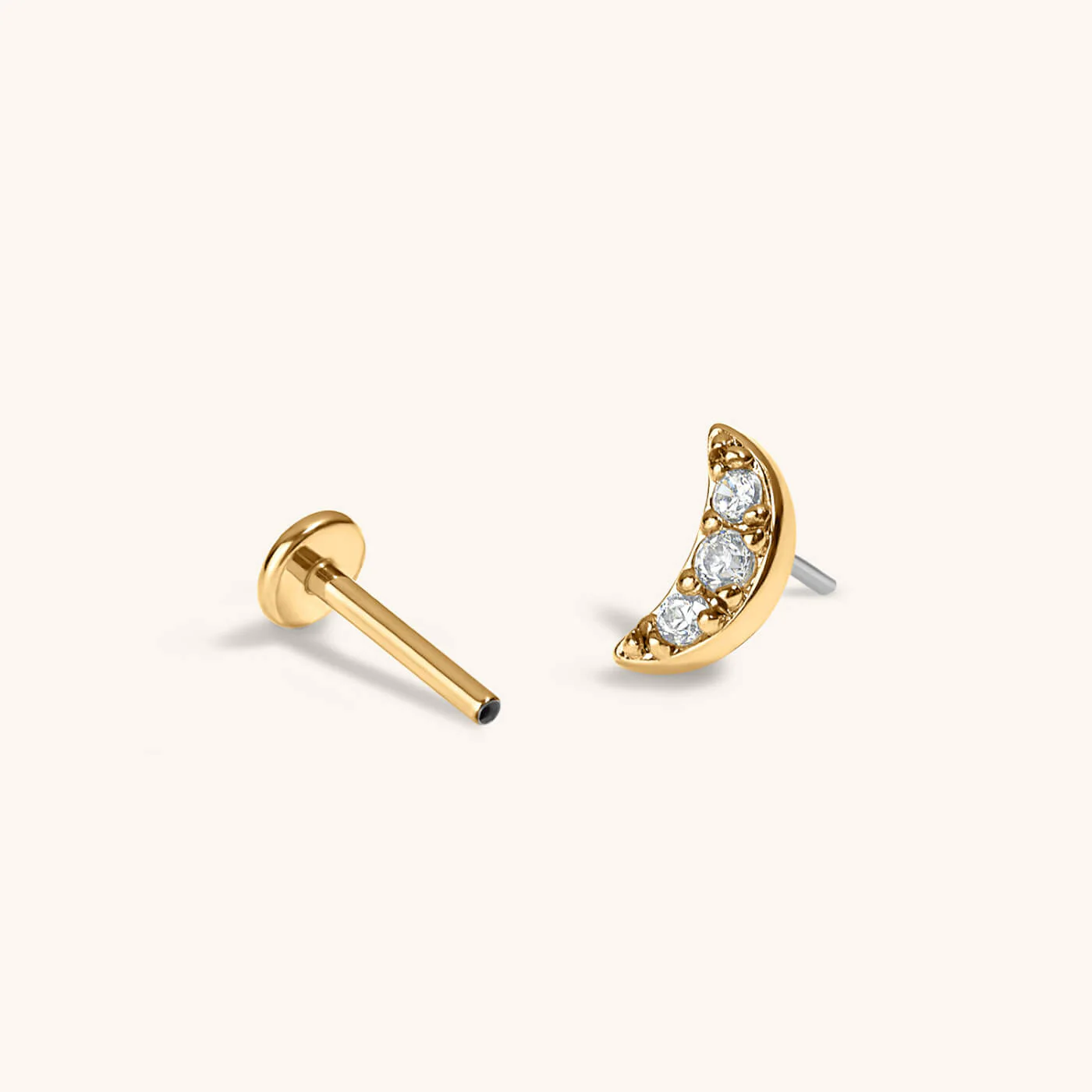 Pave Moon Nap Earrings - Image 3