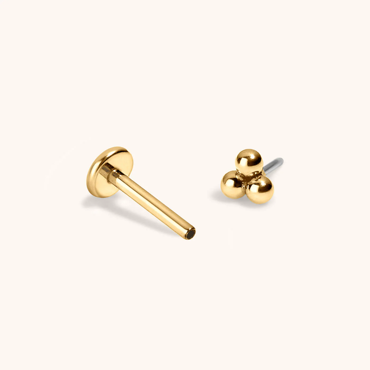 Tiny Trinity Push Pin Flat Back Earring - Image 6