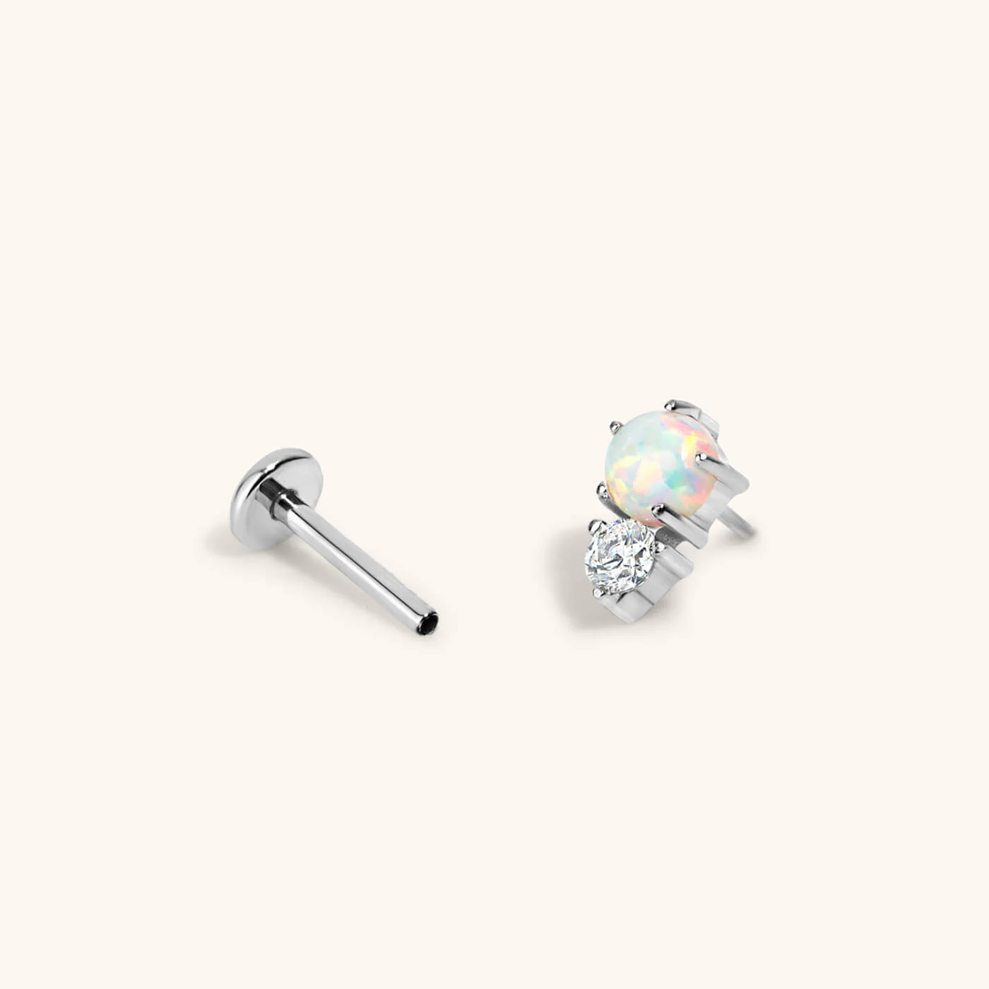 Wish and Hope Opal Push Pin Flat Back Earring - Image 5